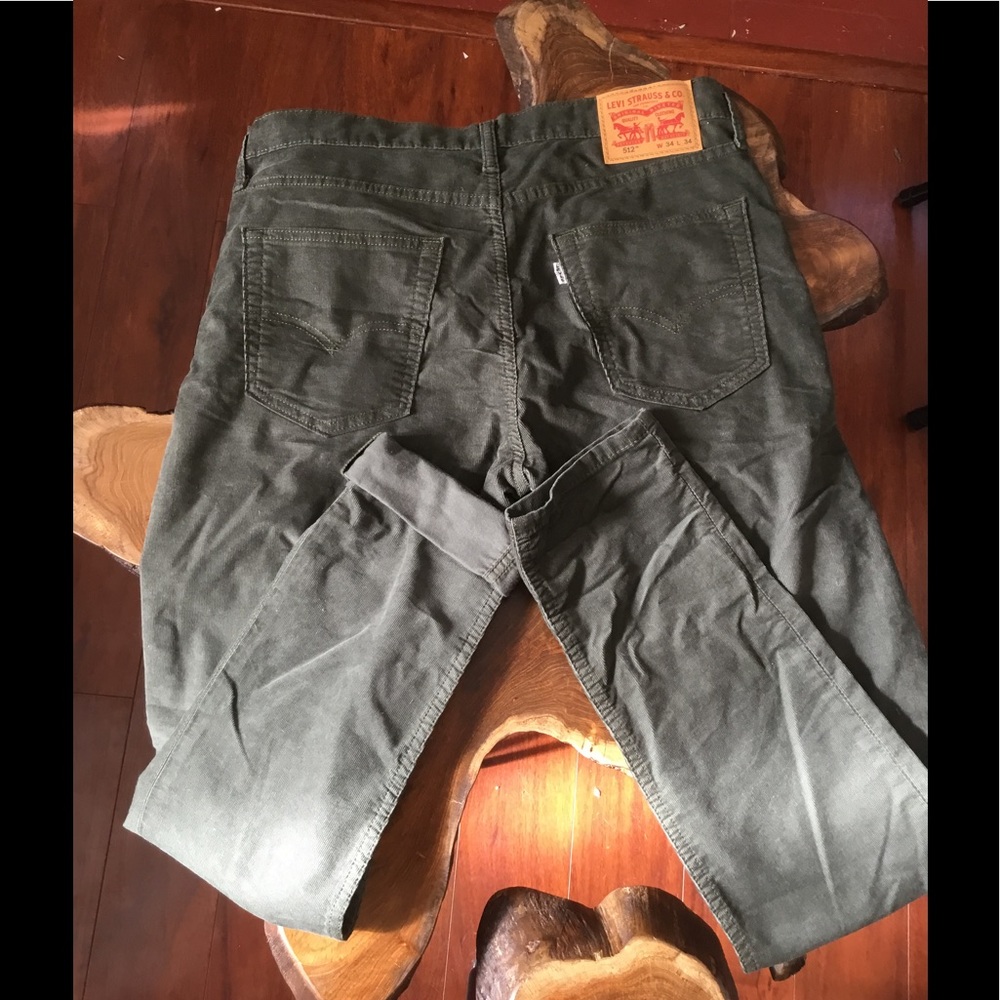 Olive green Levi's corduroys