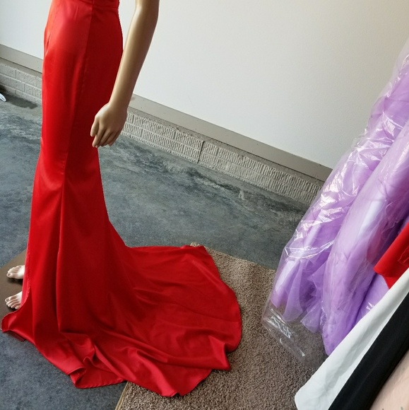 Red Strapless Gown - Picture 6 of 7