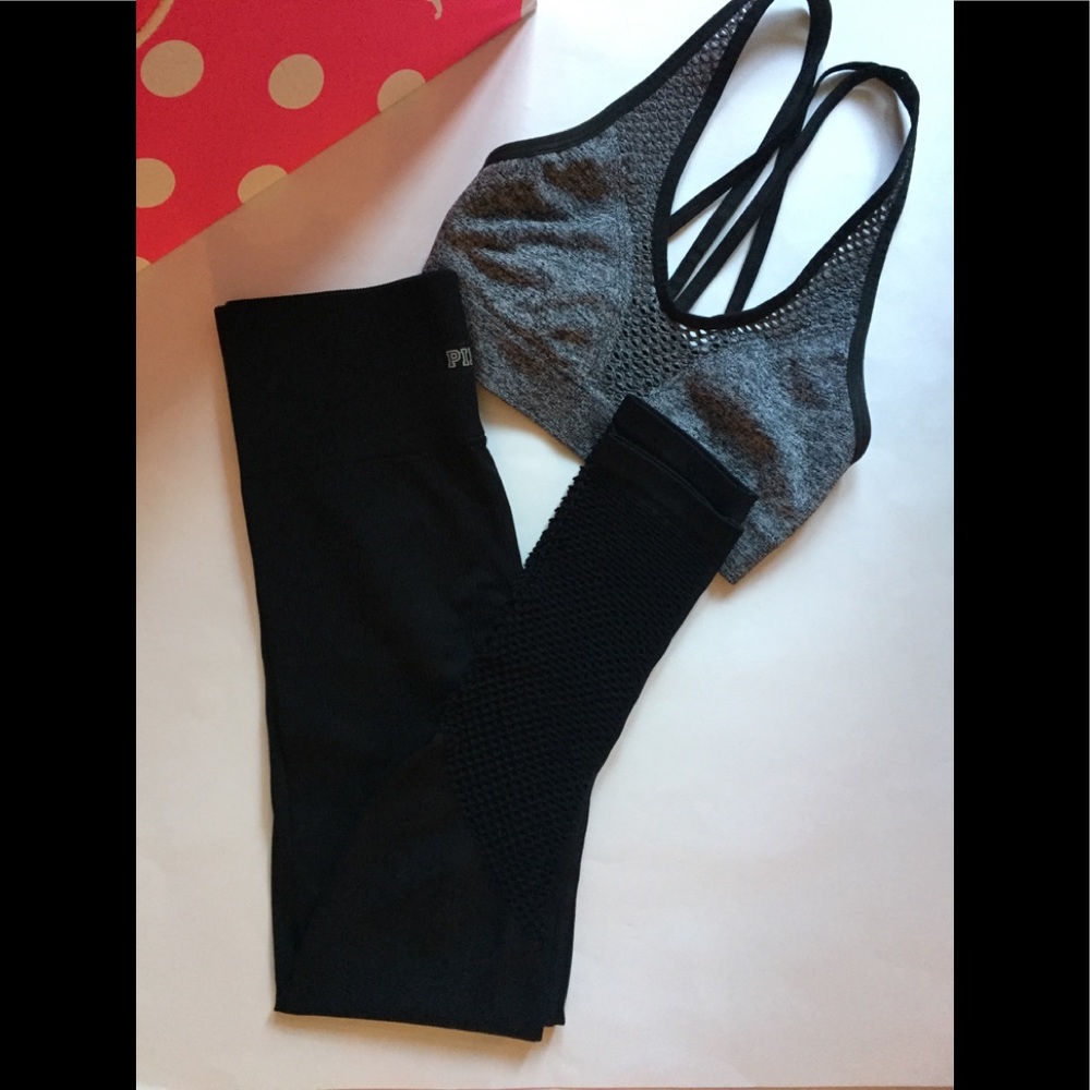 Bundle vs pink sports bra & workout /yoga tights
