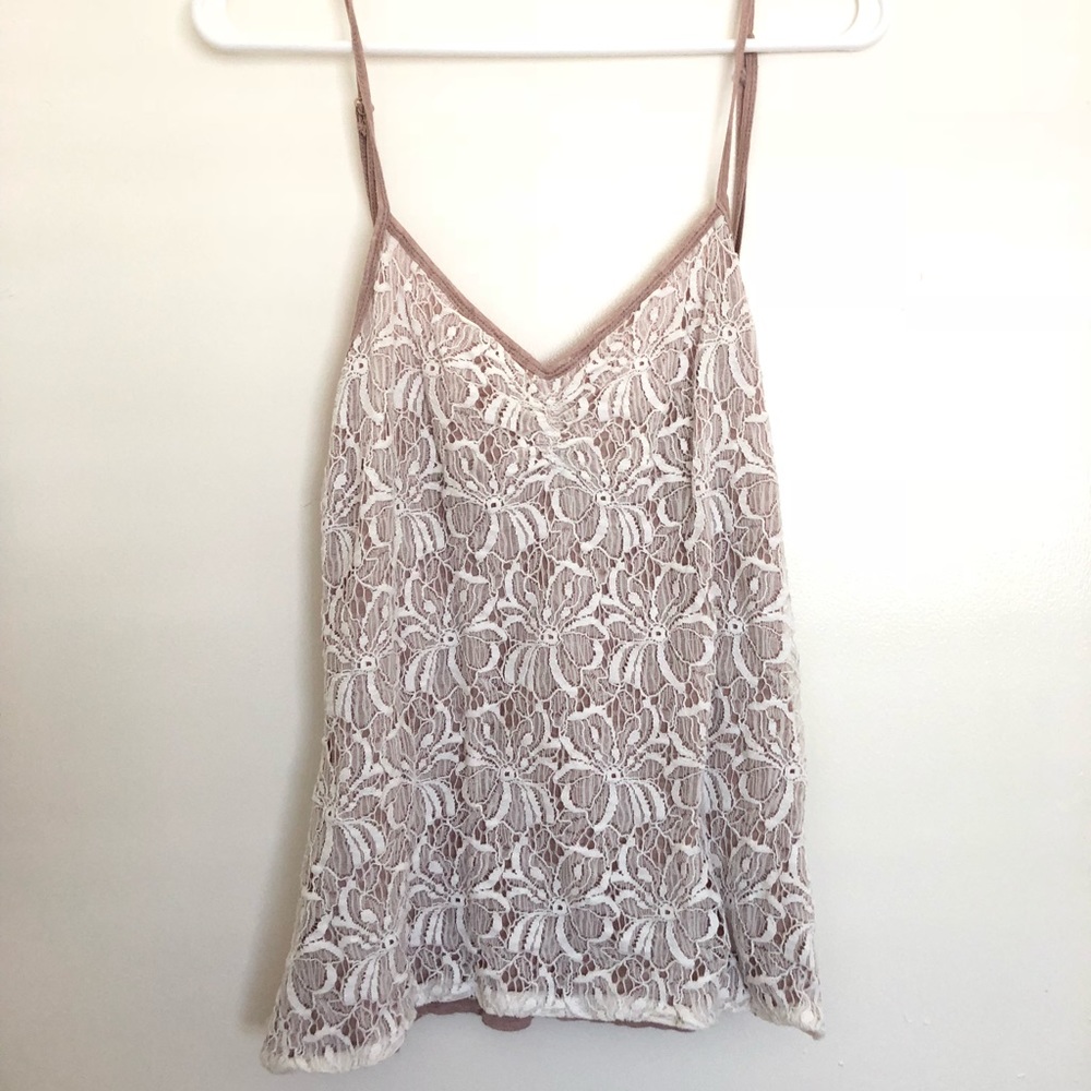 Lace Cami - White and Mauve Under Layer