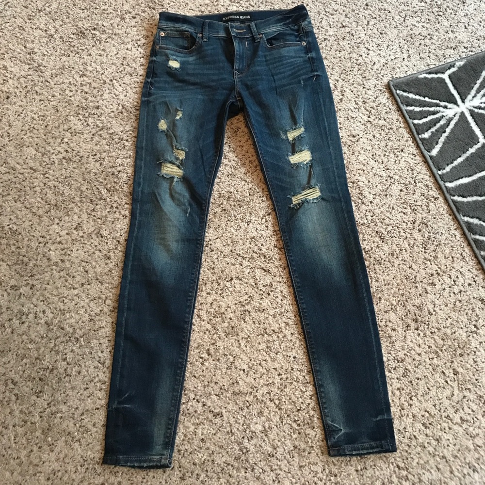 Express Skinny Ripped Distressed Jeans 4R
