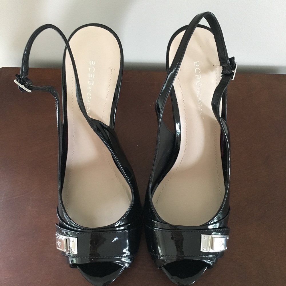Bcbgeneration Patent Platform Slingback Heels - image 3