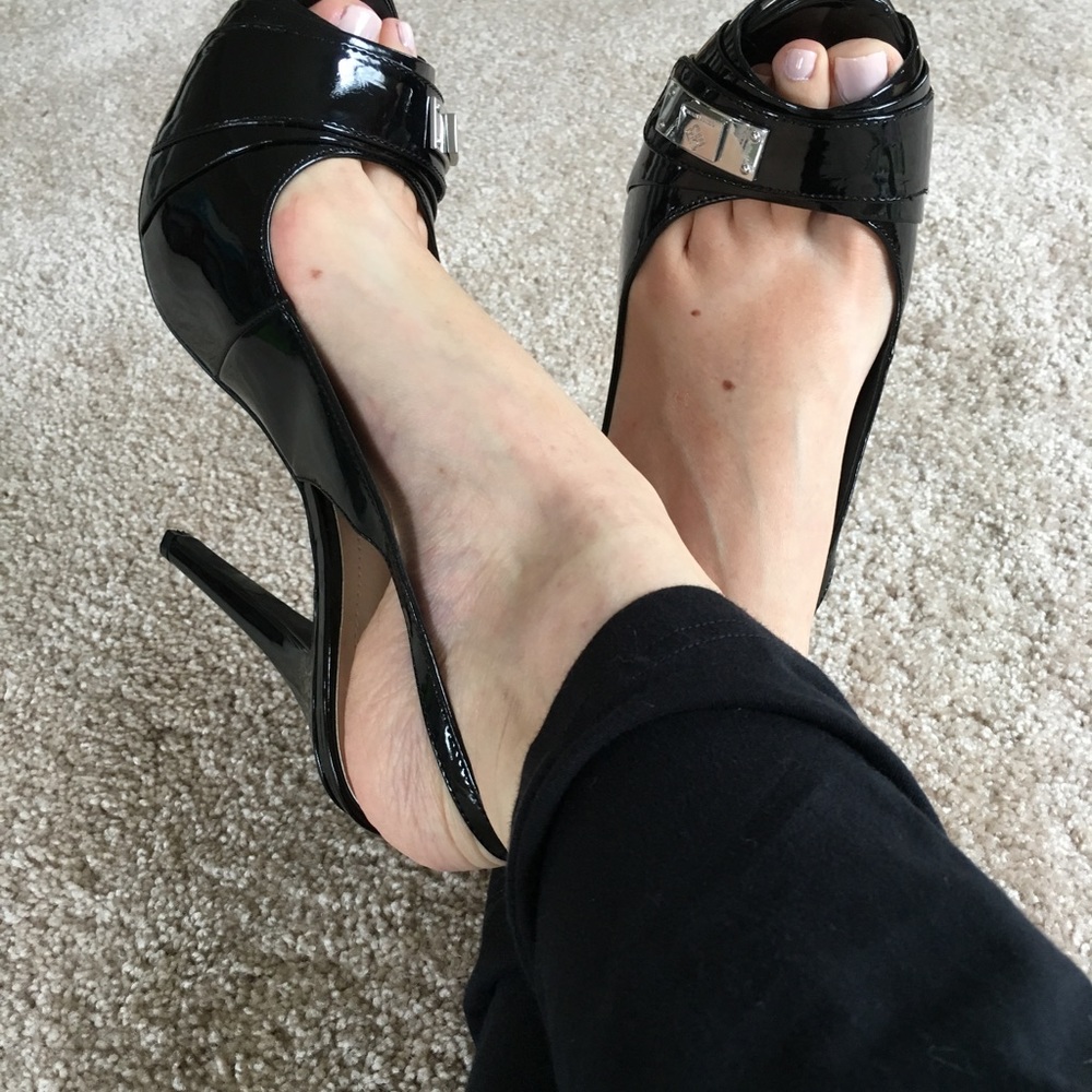 Bcbgeneration Patent Platform Slingback Heels - image 6