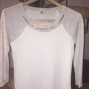 J.Crew baseball style Shirt with jewels size S