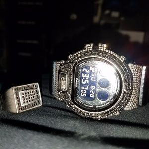 Men G-Shock Watch & Matching diamond ring set