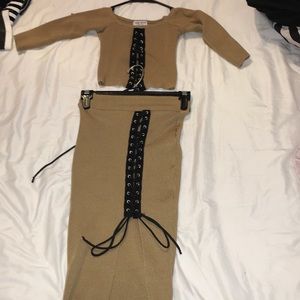 Two piece lace up set