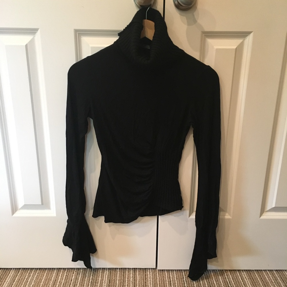 Trendy Asymmetrical Soya top w/ bell sleeves