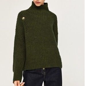 Zara Distressed High Neck Sweater