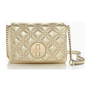 Kate Spade White Gold Leather Crossbody Bag