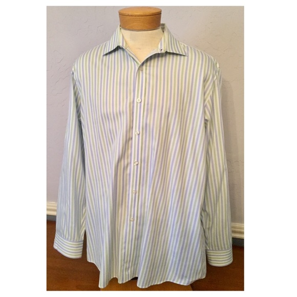 Michael Kors button down, XL, green, blue, white - Picture 2 of 8