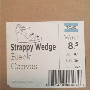 TOMS black strappy wedges