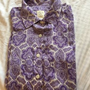 J Crew Button Down Cotton In purple paisley print