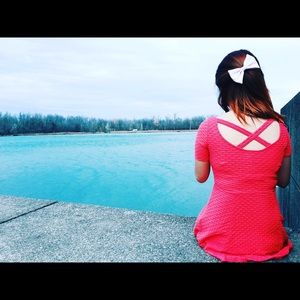 Pink Cross-back Dress