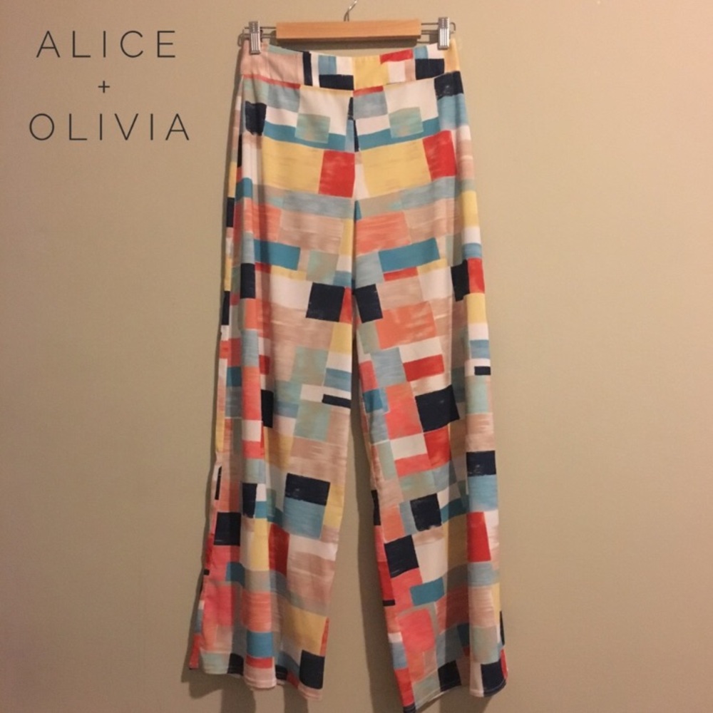 Geometric wide leg pants
