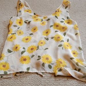 Pretty sheer sun flower blouse.