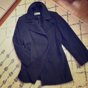 Charcoal gray wool-cashmere peacoat size 2