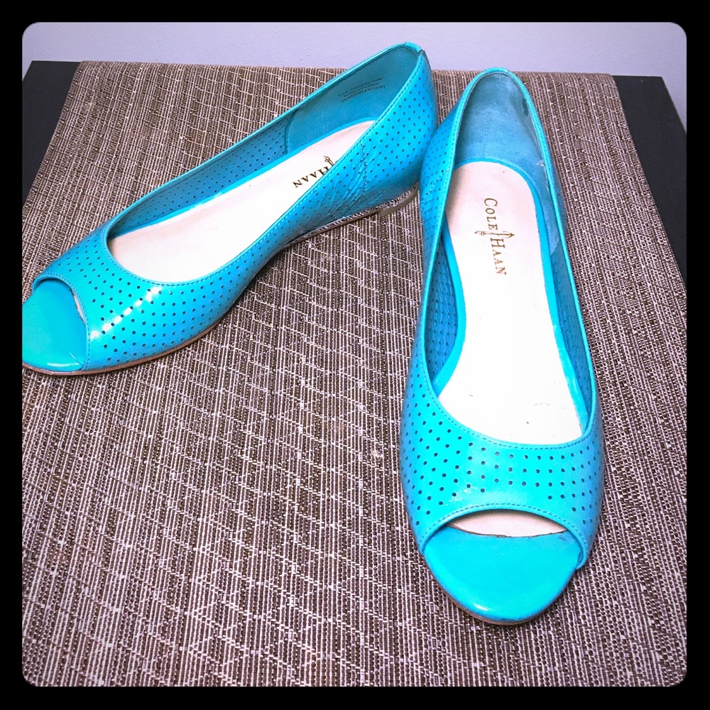 Cole Haan Astoria Peep Toe Ballerina Flats