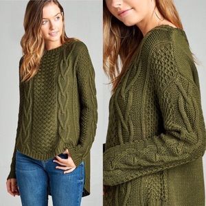 Cable Knit Green Sweater 🍃