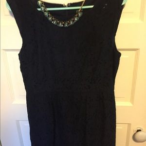 Navy lace sleeveless dress, jcrew