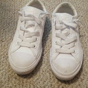 White Leather Chucks size 2 (unisex)
