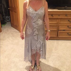 Silver evening gown