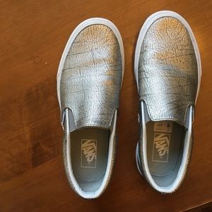 Womens vans foil metallic slip on vans