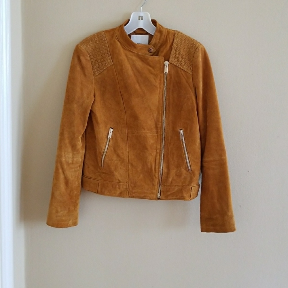MNG by Mango Suede Moto Leather Jacket