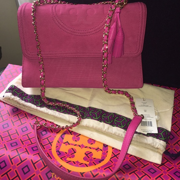 Tory Burch Fleming Snake Convertible Shoulder Bag - Picture 4 of 7