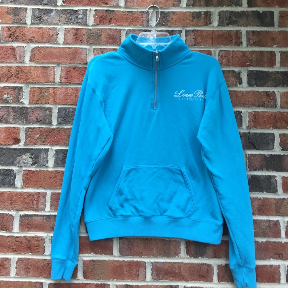 victoria's secret love pink quarter zip