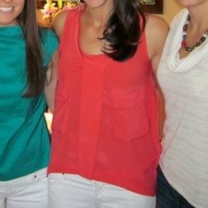 BCBG pink silk tank top