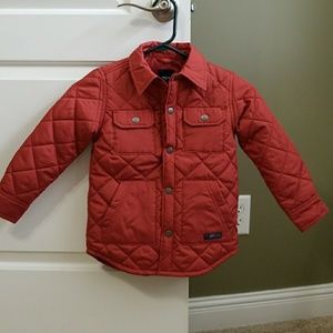 Gap boys burnt orange puffer shirt jacket XS