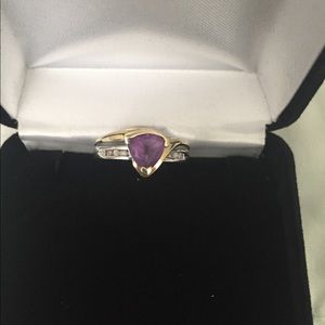 Two tone Amethyst ring