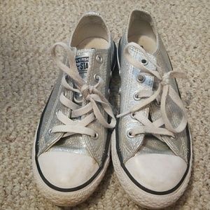 Sparkly silver size 2 Converse