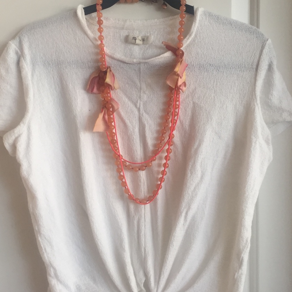 JCREW pink necklace with 🎀's
