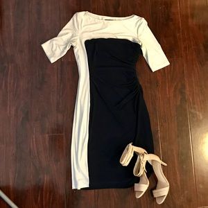Lauren by Ralph Lauren White and Blue Dress
