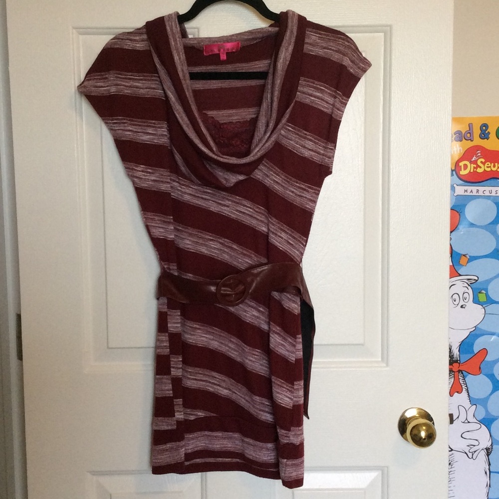 Cowl Neck Blouse with Belt