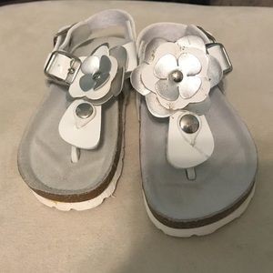 Toddler Girls White Flower Sandals