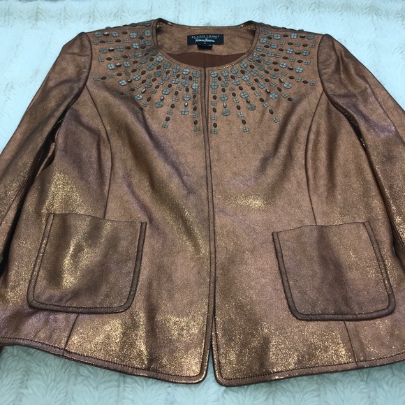 ELLEN TRACY LEATHER JACKET - Picture 3 of 8