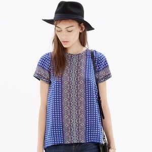 Madewell Silk Tailored Tee Ascot Grid