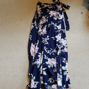 Never worn. Floral maxi wrap skirt.