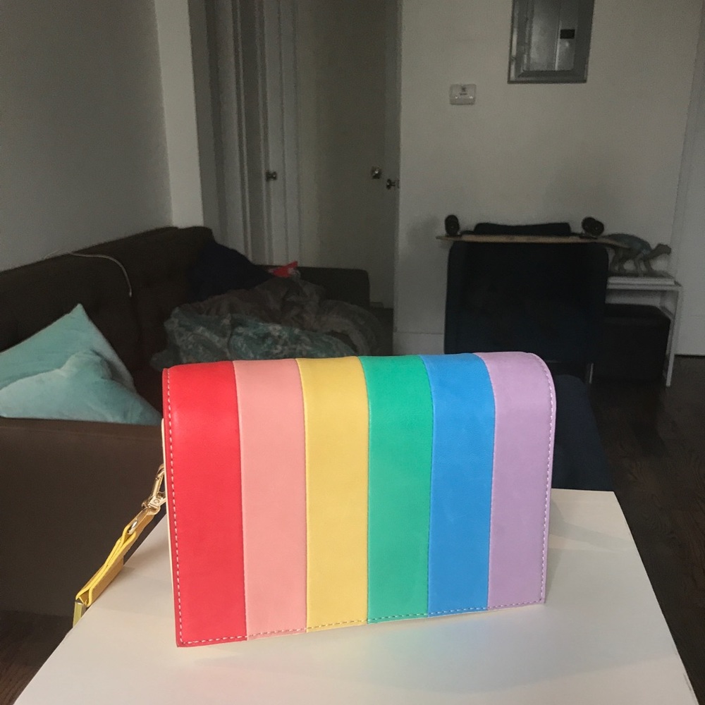 Alice + Olivia rainbow leather crossbody bag