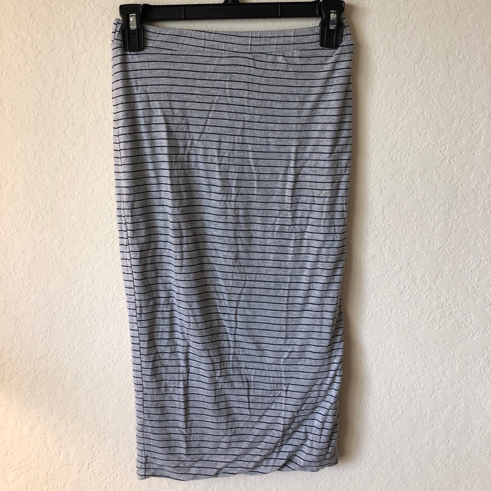 Cotton stripped pencil skirt