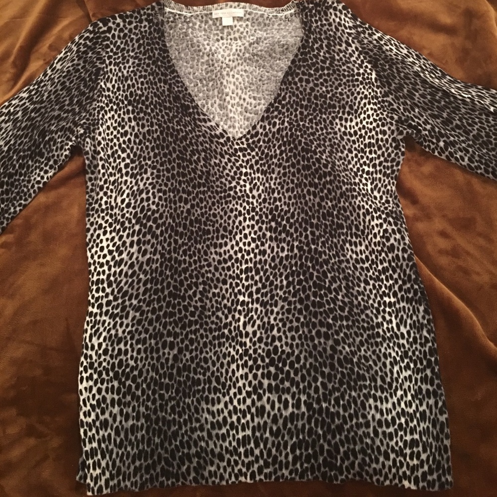 Black, gray, and white tiger print sweater