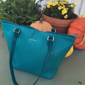 Gorgeous EUC Leather Vera Bradley Teal Tote