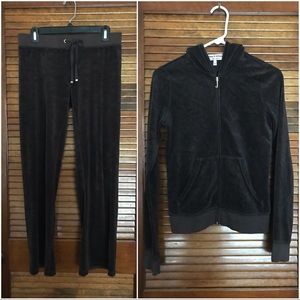 Rare Juicy Couture Brown Gold Velour Hoodie Pants