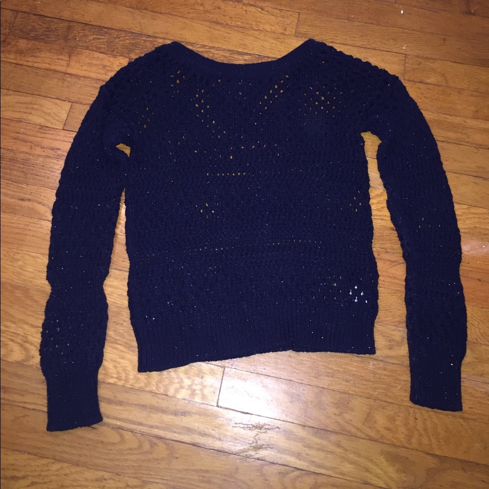 Navy blue crochet sweater