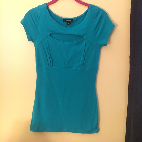 ❌SOLD❌PRICE IS FIRM! Express teal cutout top - Picture 1 of 2