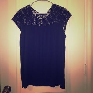 Banana Republic black lace detailed shirt
