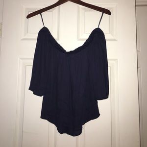 Navy blue, off shoulder top