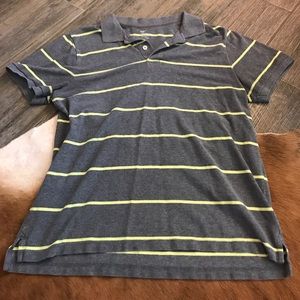 XL Gap grey & yellow striped polo